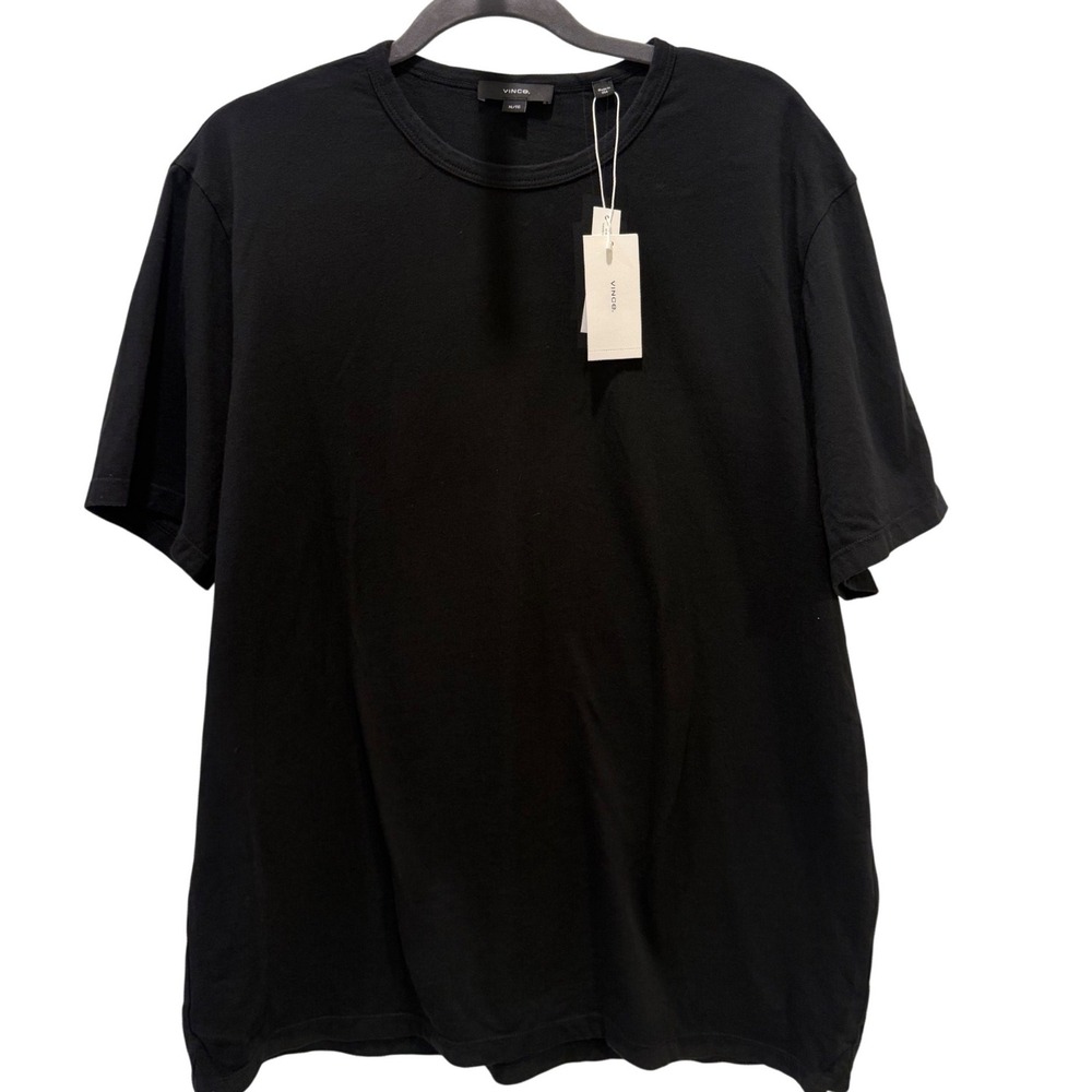 Vince Black 100% Cotton Crewneck XL Luxury Minimalist Tee